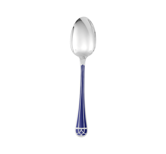Silver-Plated Table Spoon Talisman - Marbled Blue